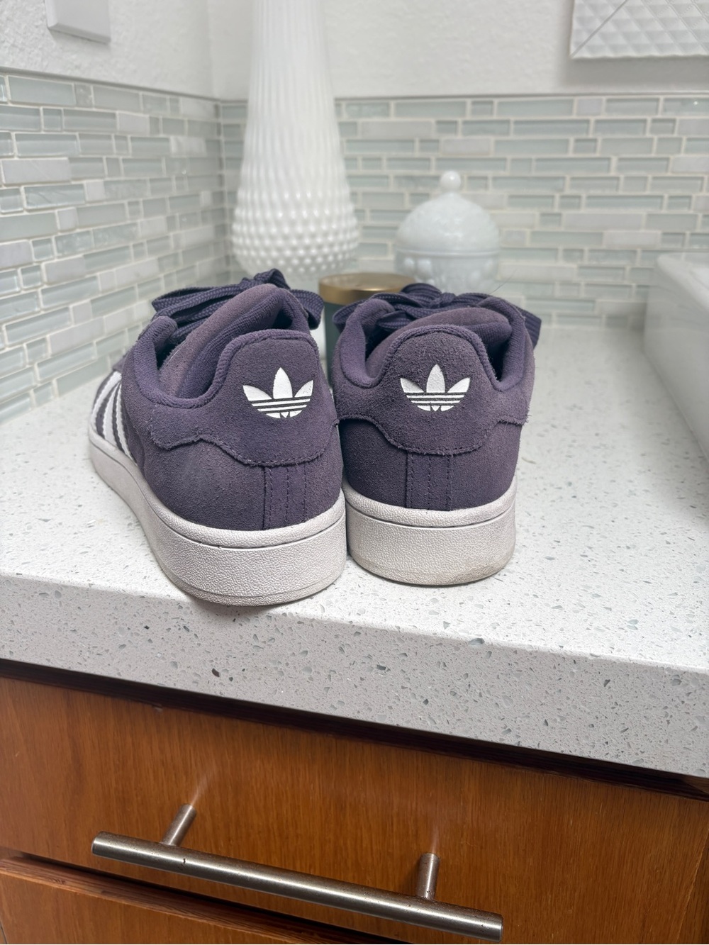 Adidas Campus Men or Women’s Casual Sneakers — Purple with White Stripes - Picture 2 of 5